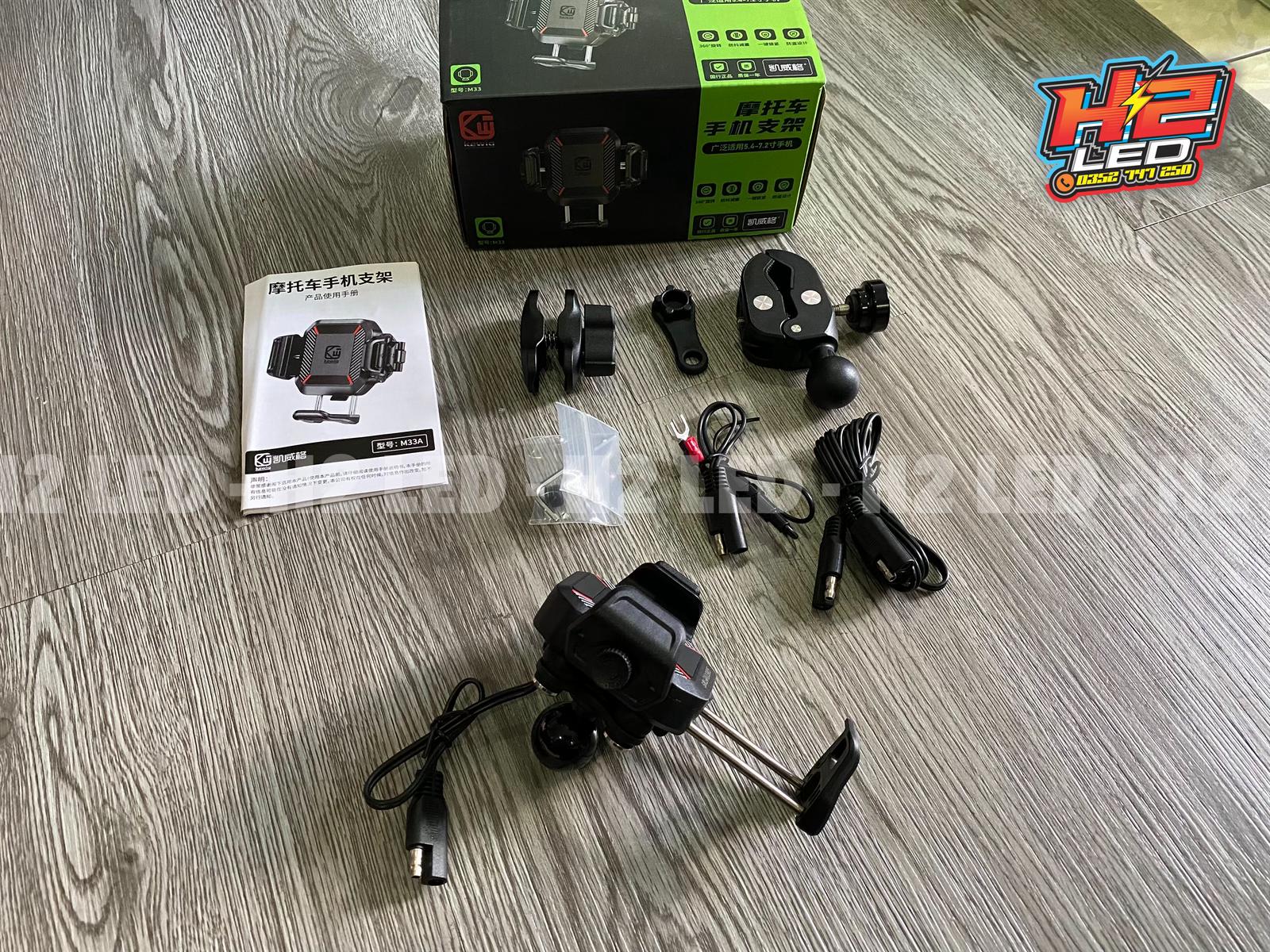 Giá Đỡ Điện Thoại Chống Rung KEWIG M33 - Có Sạc nhanh + cổng sạc USB-C