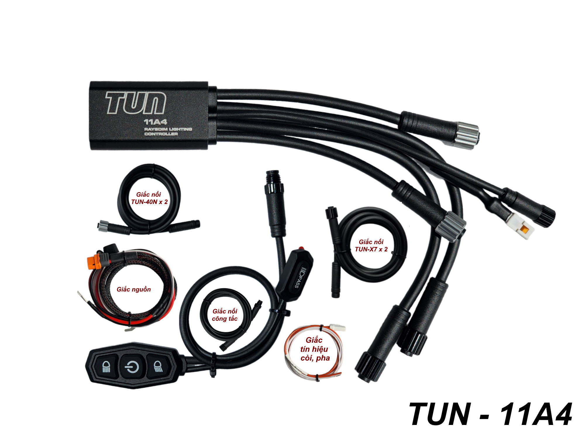 Bộ dây điện Tun 11A4 (khiển 4 đèn, X7 và 40N)