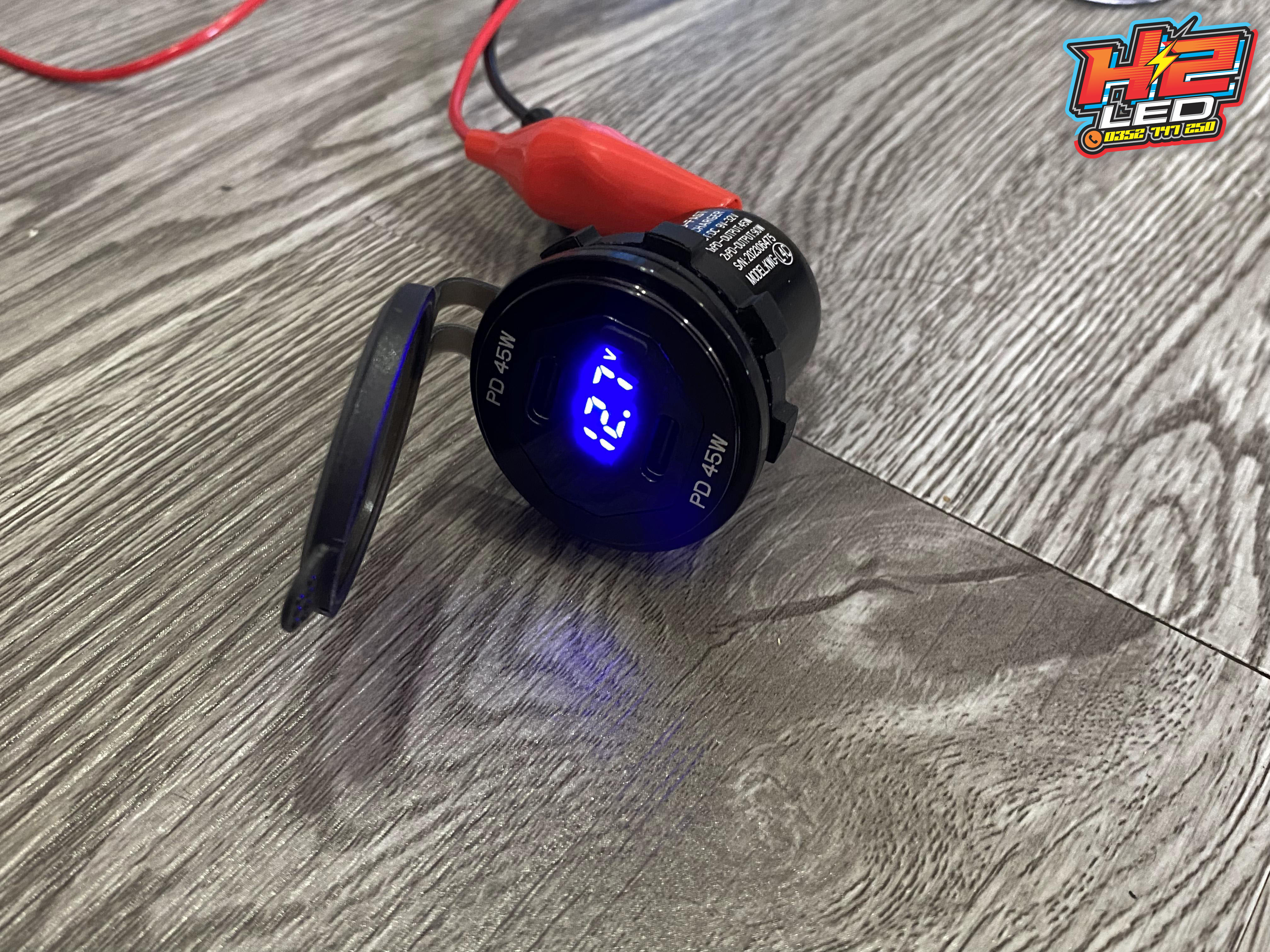 Sạc nhanh 2 cổng USB typeC + Đo vôn  (L4C)